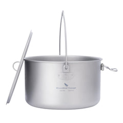 iBasingo titanium camping pot 2900ml with lid for group meals on the trail