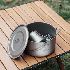 iBasingo titanium camping pot hanging ring for secure hanging during cooking
