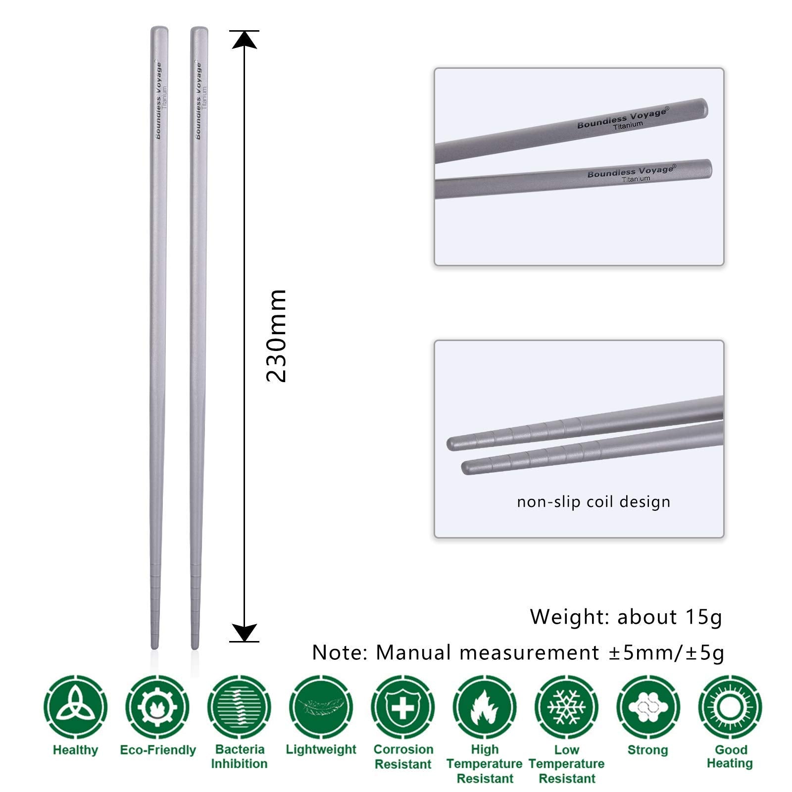 iBasingo titanium chopsticks ideal for backpacking and outdoors.