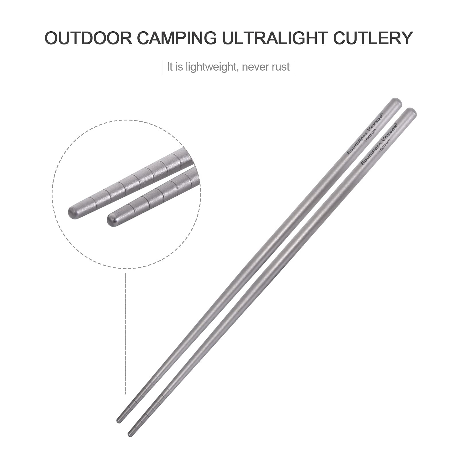 iBasingo titanium chopsticks packable to reduce backpack weight