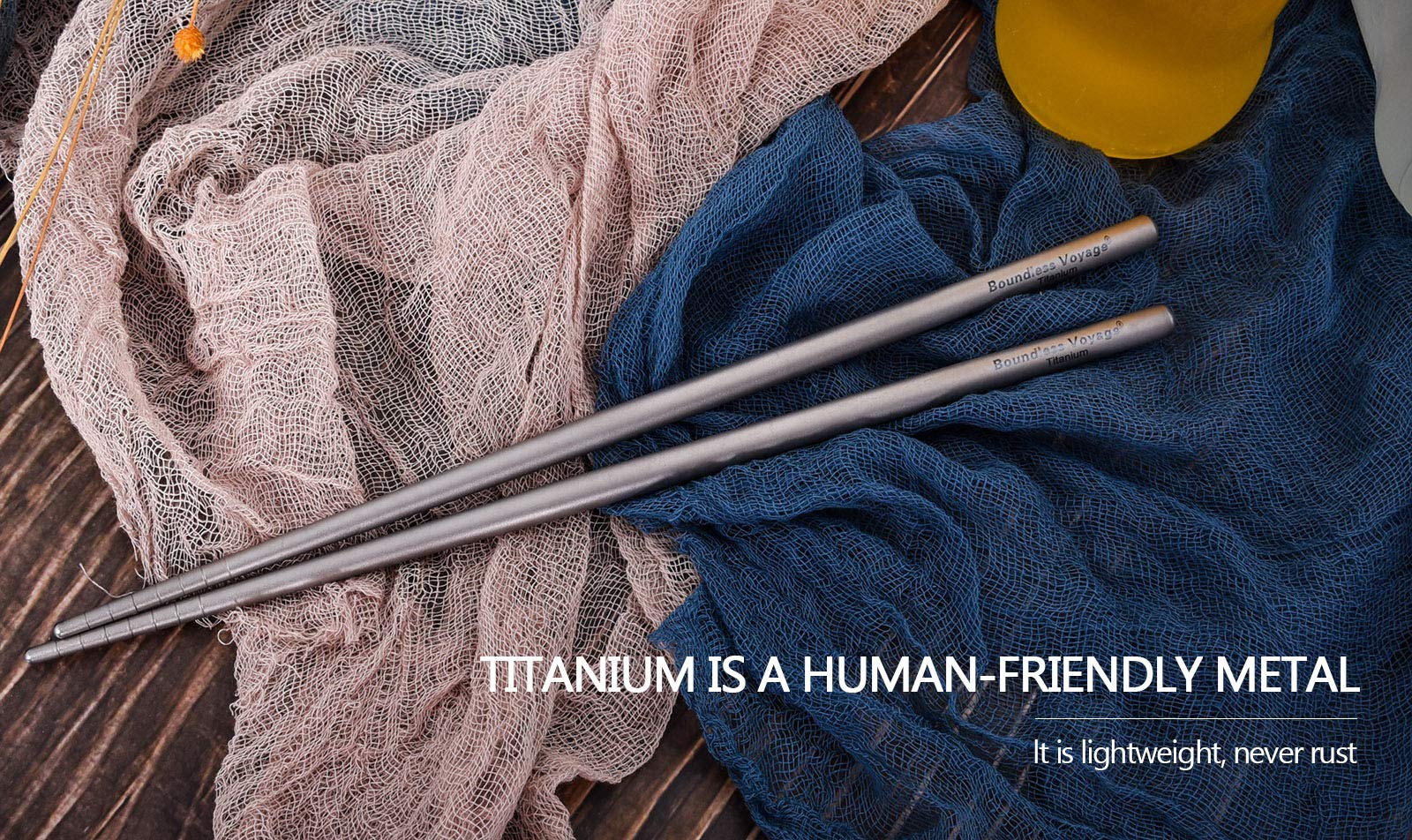 iBasingo titanium chopsticks rust-proof and odor-resistant for outdoor use