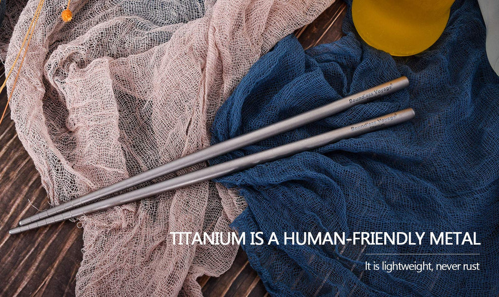 iBasingo titanium chopsticks rust-proof and odor-resistant for outdoor use