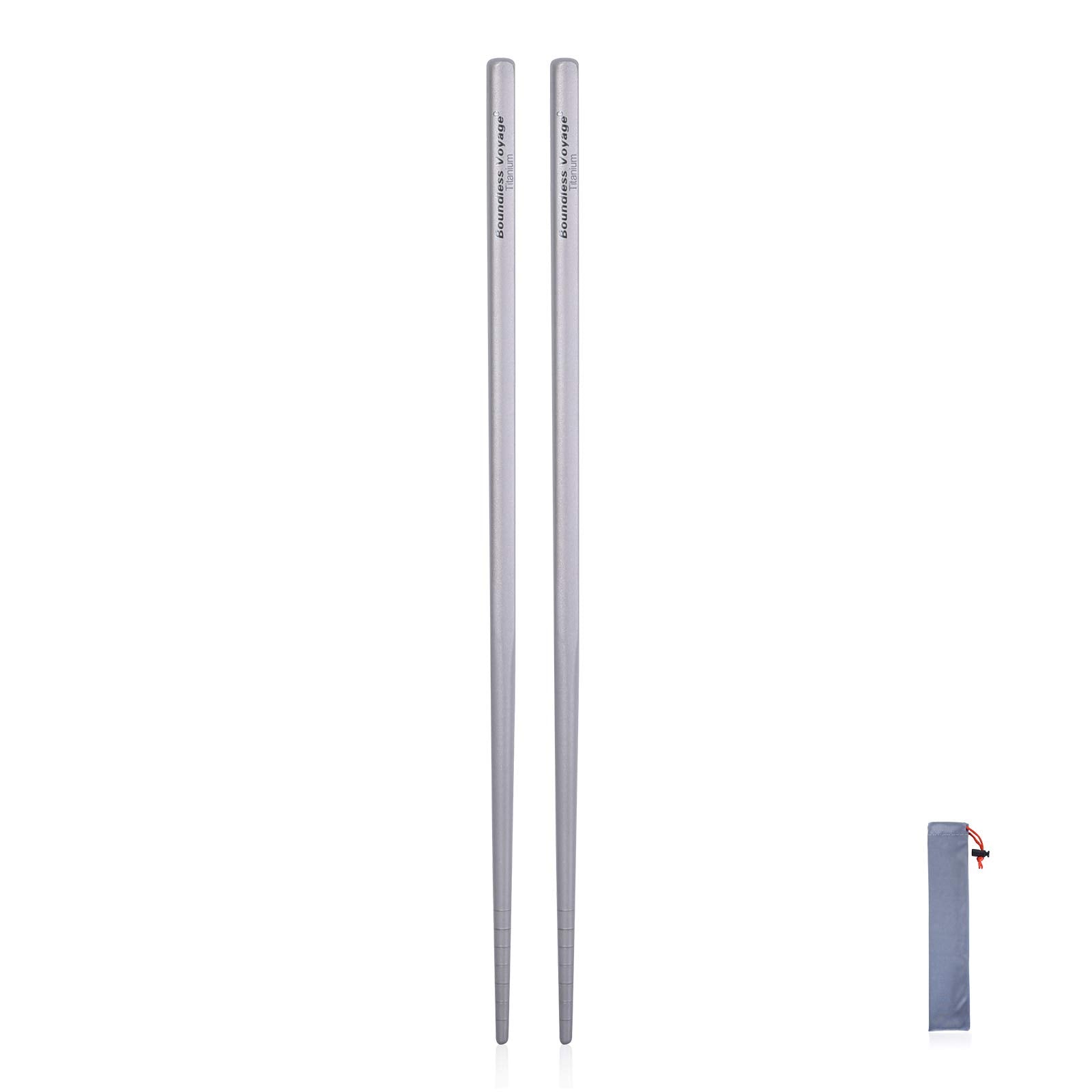 iBasingo titanium chopsticks square ultralight 15g for travel dining.