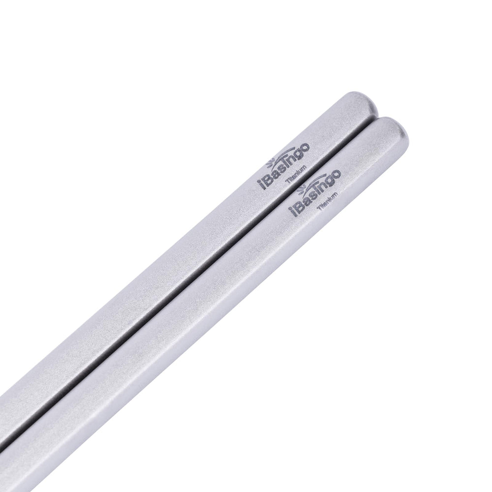 iBasingo titanium chopsticks with storage bag for convenient camping and travel
