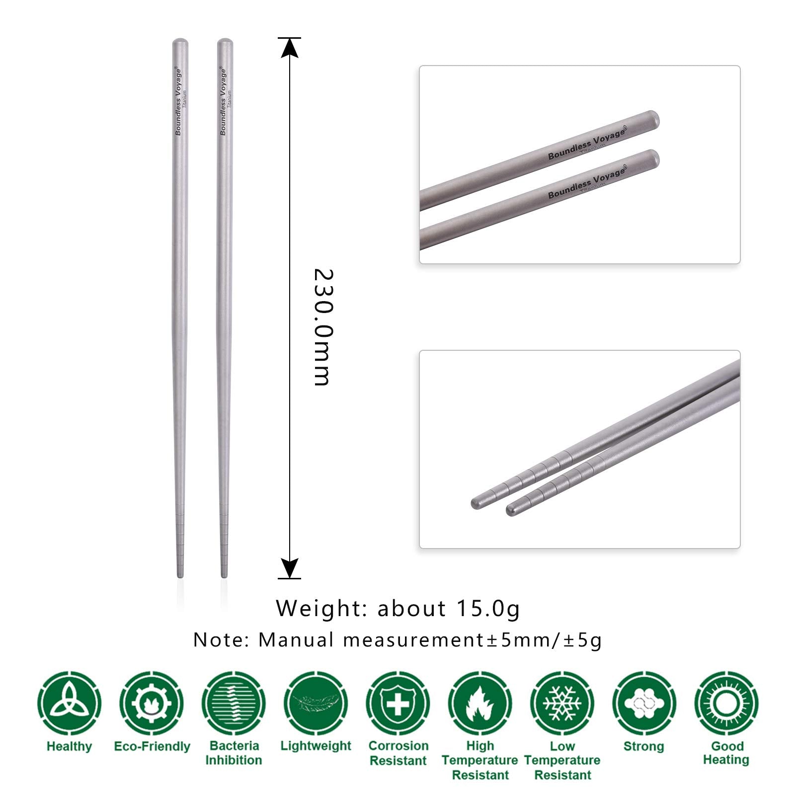 iBasingo titanium chopsticks with storage bag for easy transport