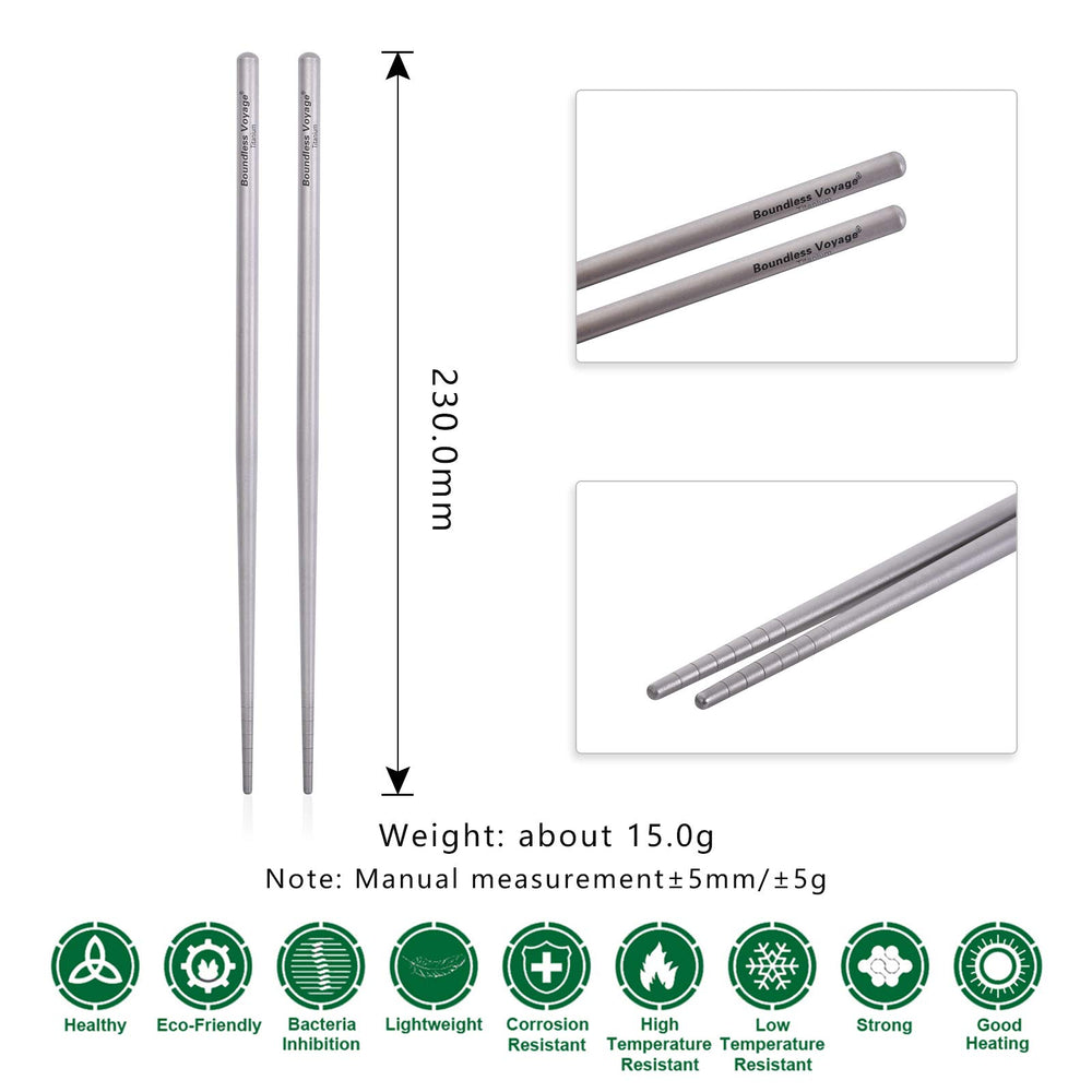 iBasingo titanium chopsticks with storage bag for easy transport