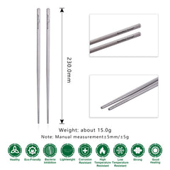 iBasingo titanium chopsticks with storage bag for easy transport