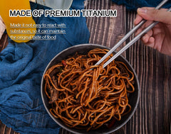 iBasingo titanium chopsticks stored in compact storage bag for travel