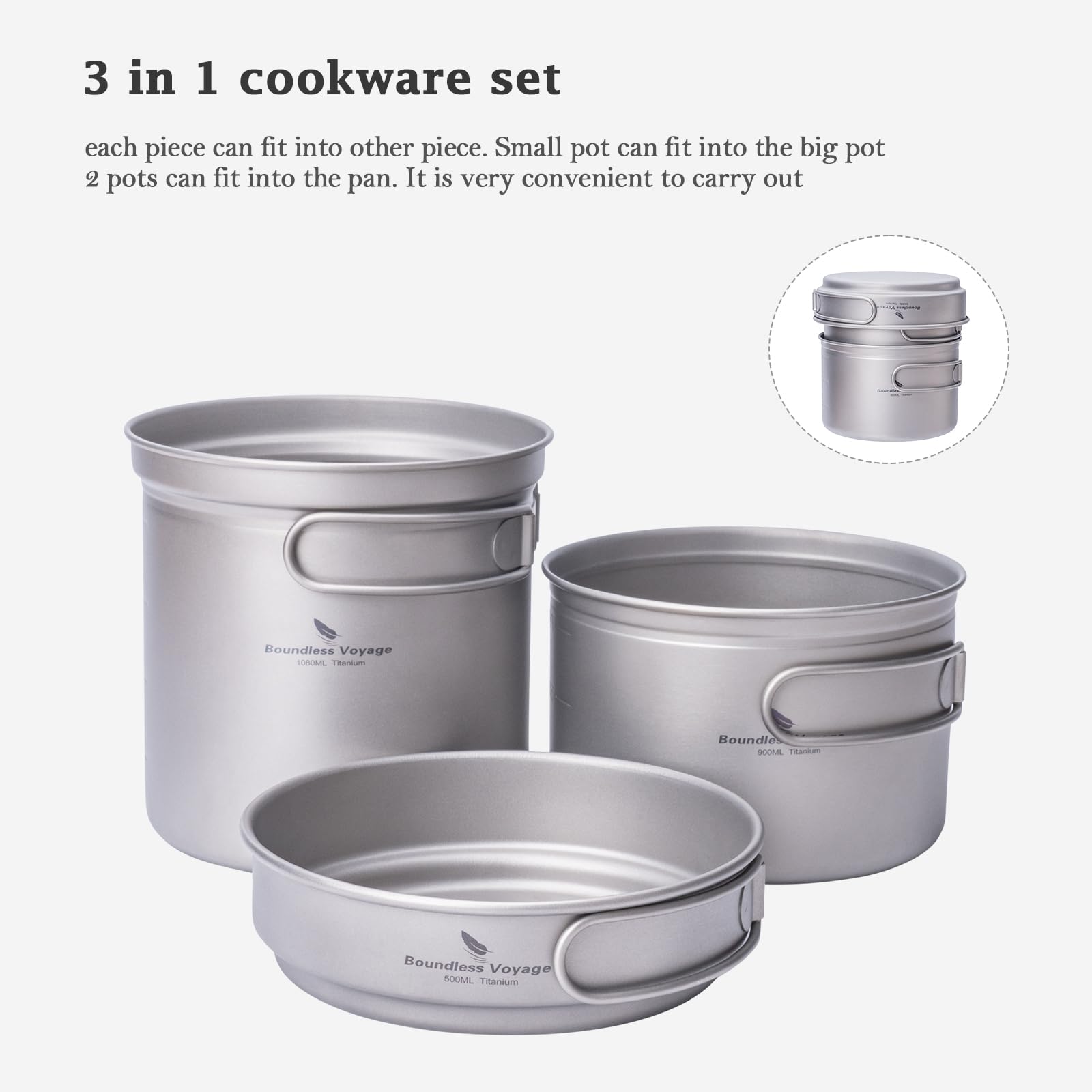 iBasingo titanium 1080ml pot ideal for soups and noodles.