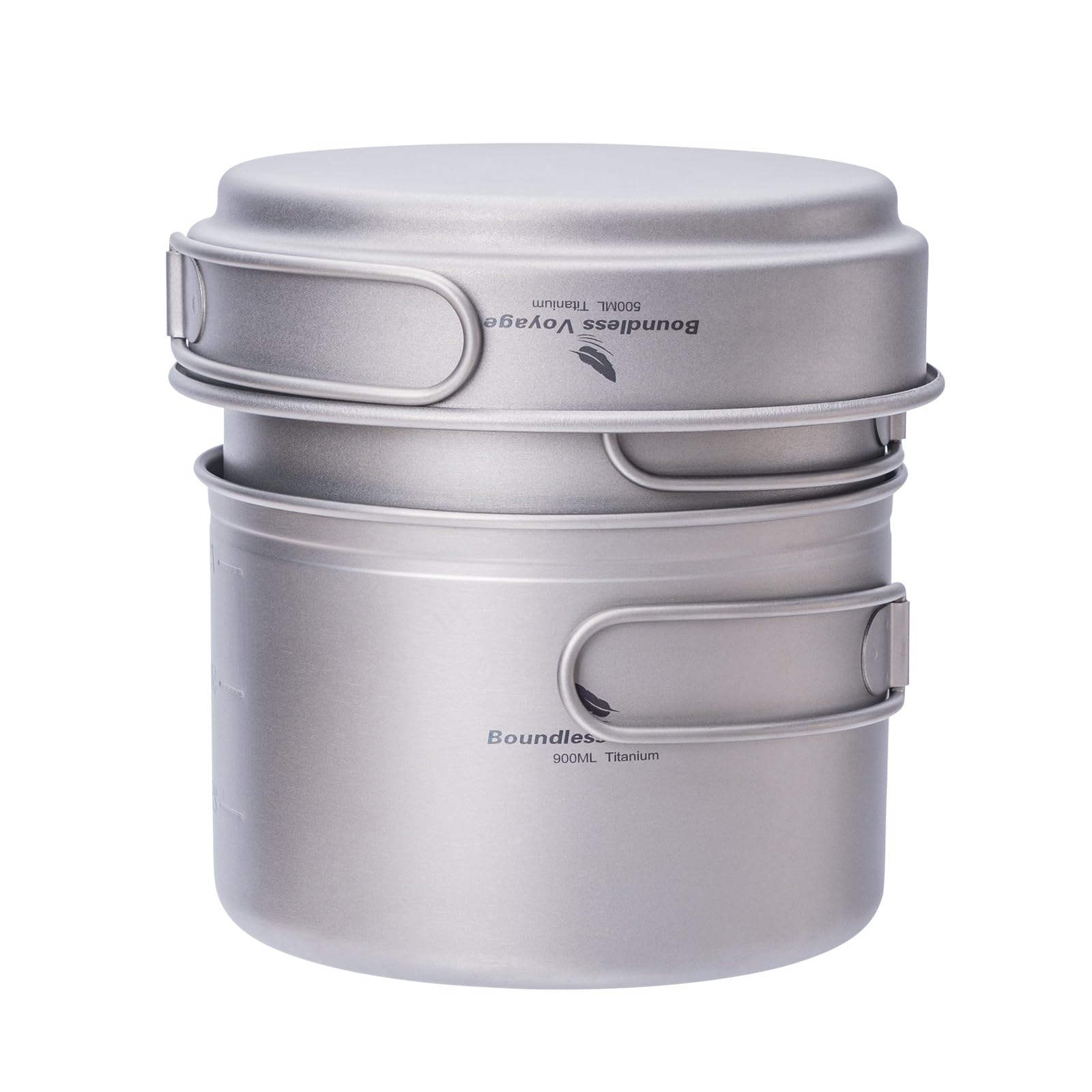 iBasingo titanium 3in1 cookware assembly for compact outdoor packing.