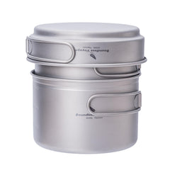 iBasingo titanium 3in1 cookware assembly for compact outdoor packing.