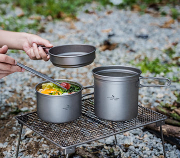 iBasingo titanium cookware-mesh-bag enables easy transport.