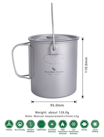 iBasingo titanium cup with folding handle reduces burns and saves space