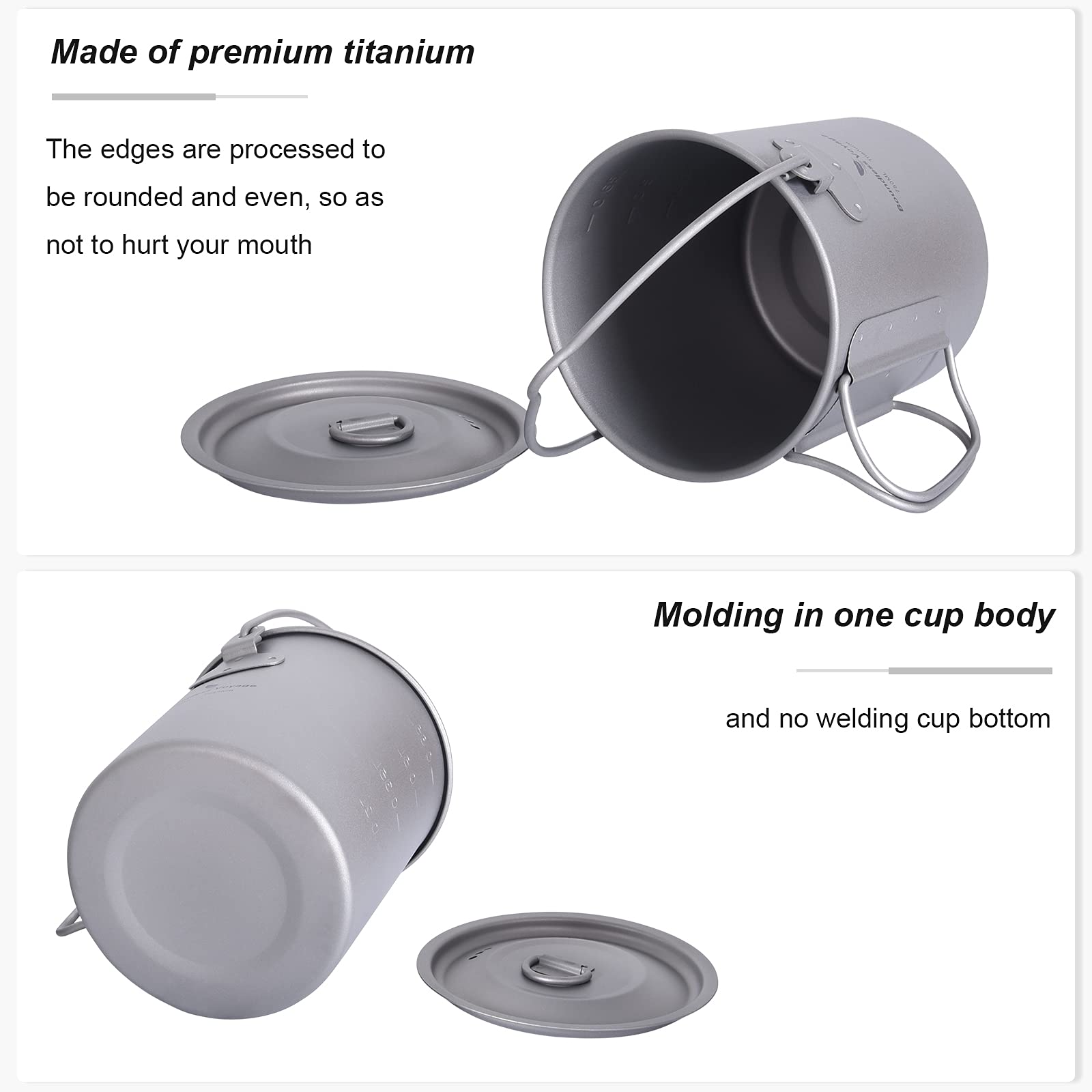 iBasingo titanium cup stackable setup for compact packing