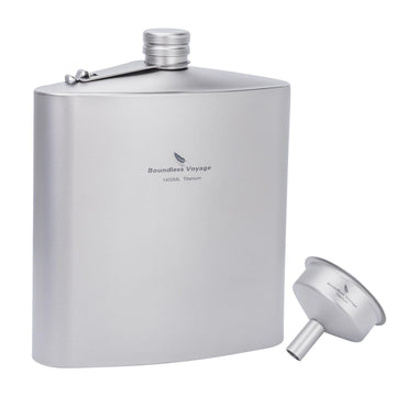 iBasingo Titanium Flask 1400ml ready to boil water over a campfire.