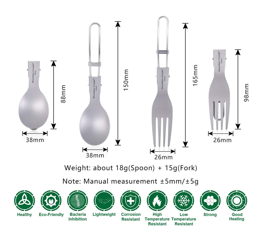 iBasingo titanium folding fork ideal for lightweight outdoor dining.