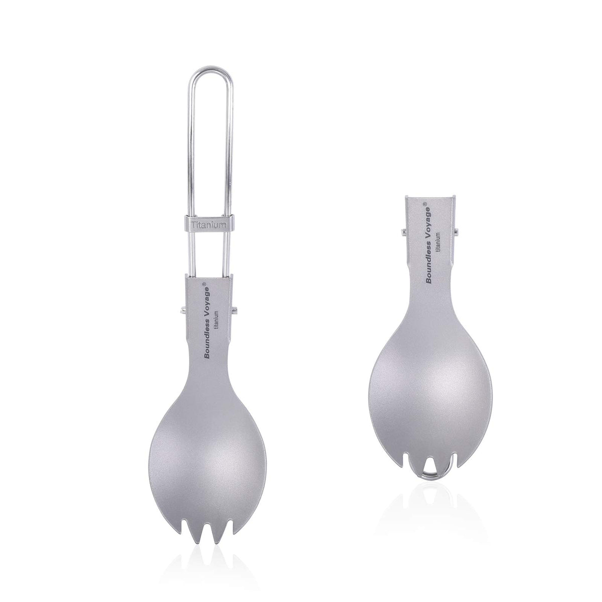 iBasingo titanium folding spork compact for camping meals