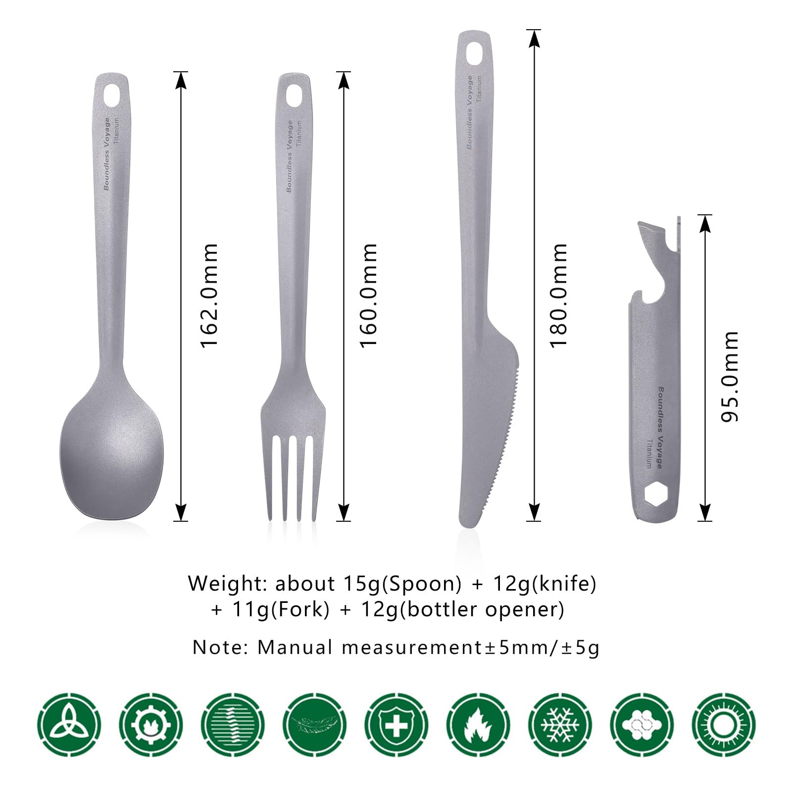 iBasingo titanium fork in compact design for quick outdoor dining