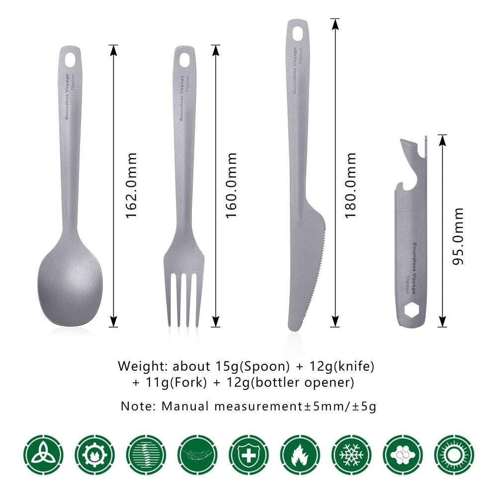 iBasingo titanium fork in compact design for quick outdoor dining