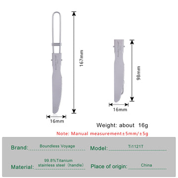 iBasingo folding-handle knife with stainless steel hinge saves space