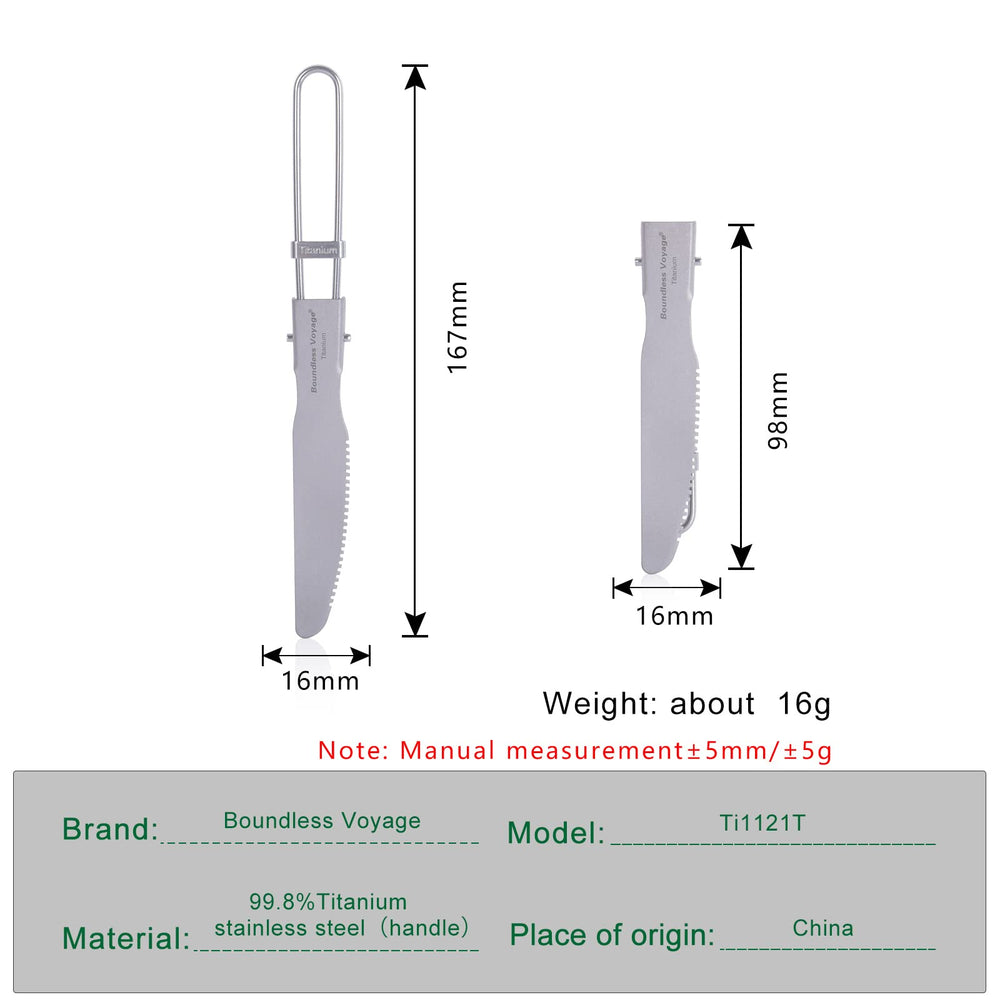 iBasingo folding-handle knife with stainless steel hinge saves space