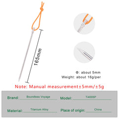iBasingo titanium peg 16.5 cm shown from the side for scale and grip.