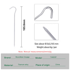 iBasingo titanium peg 165mm long 3mm thick for ultralight backpacking