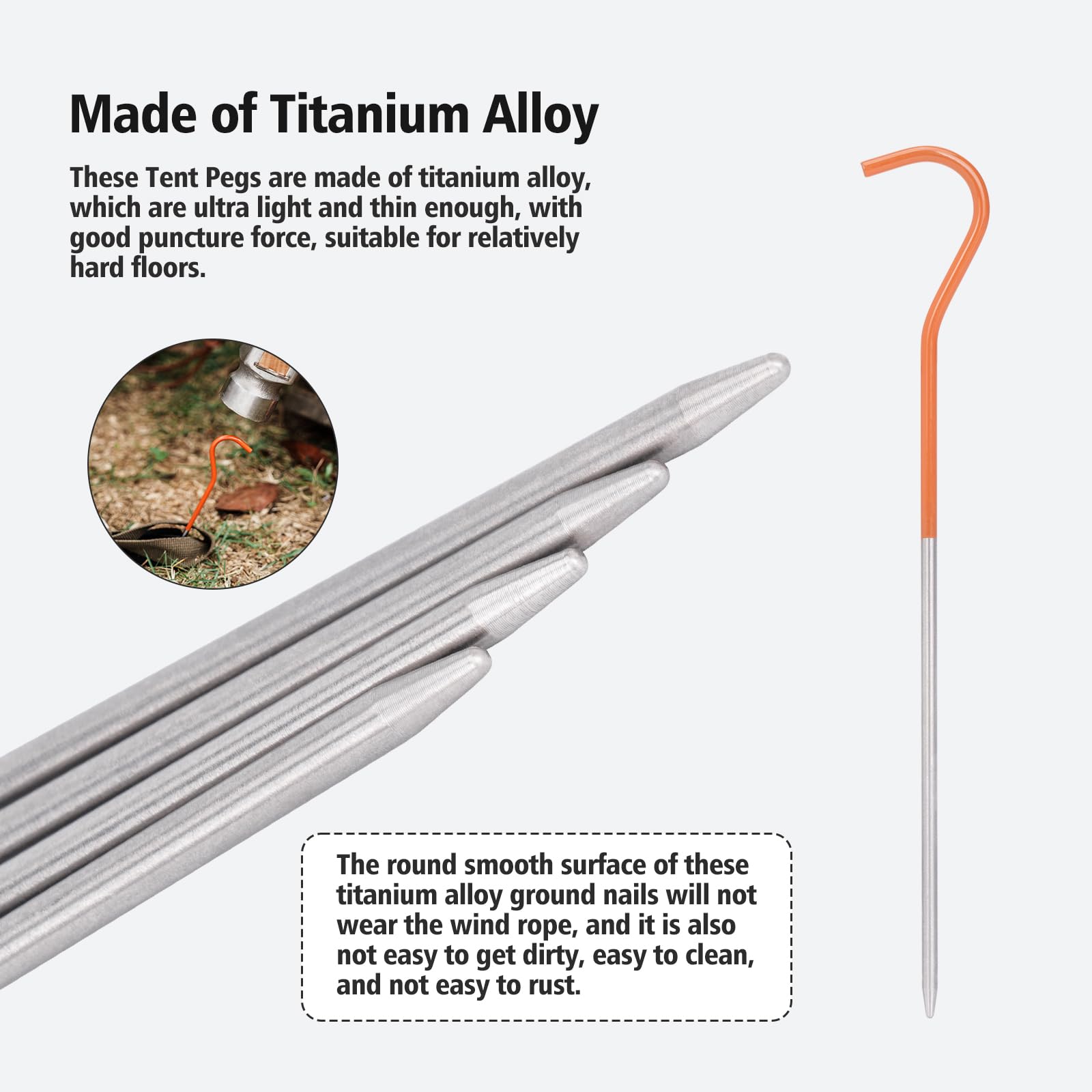 iBasingo titanium peg elbow design eases insertion in tough ground
