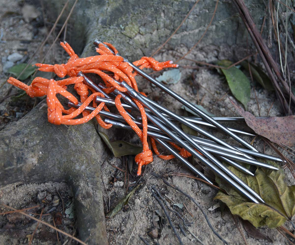 iBasingo four-piece tent stake pack ready to use