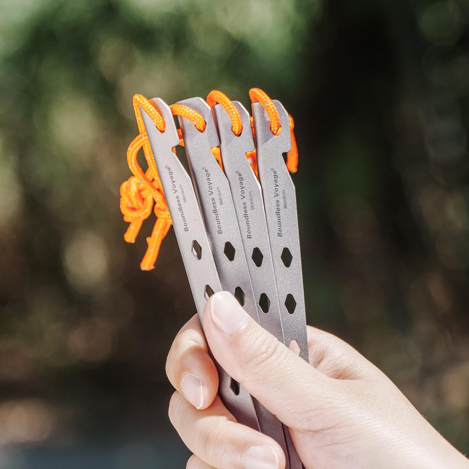 iBasingo titanium stakes designed for easy insertion and removal on soft sand