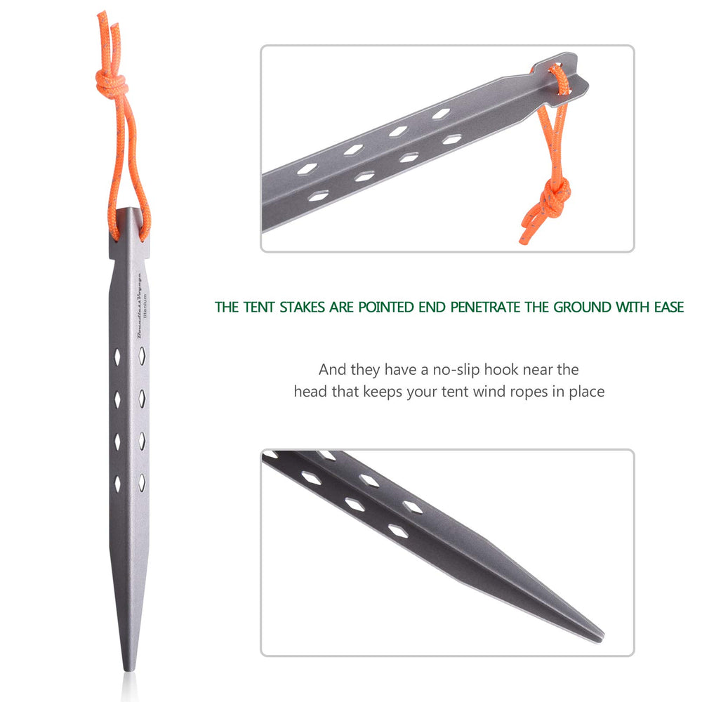 iBasingo titanium pegs resist rust in wet camping conditions