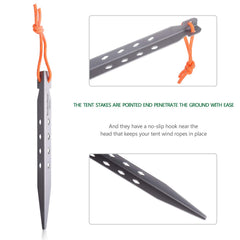 iBasingo titanium pegs resist rust in wet camping conditions