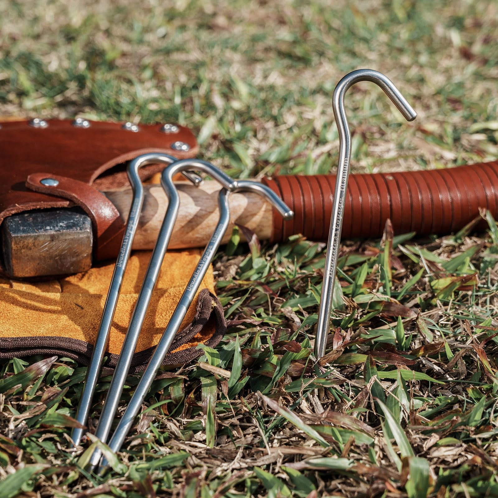 iBasingo peg securely set in hard soil demonstrates strong hold