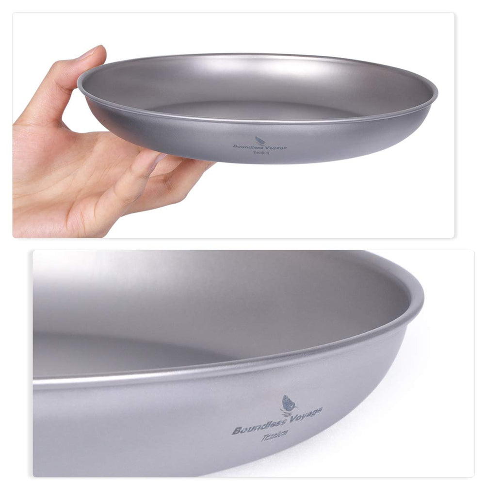 iBasingo titanium plate round design ideal for camp meals.