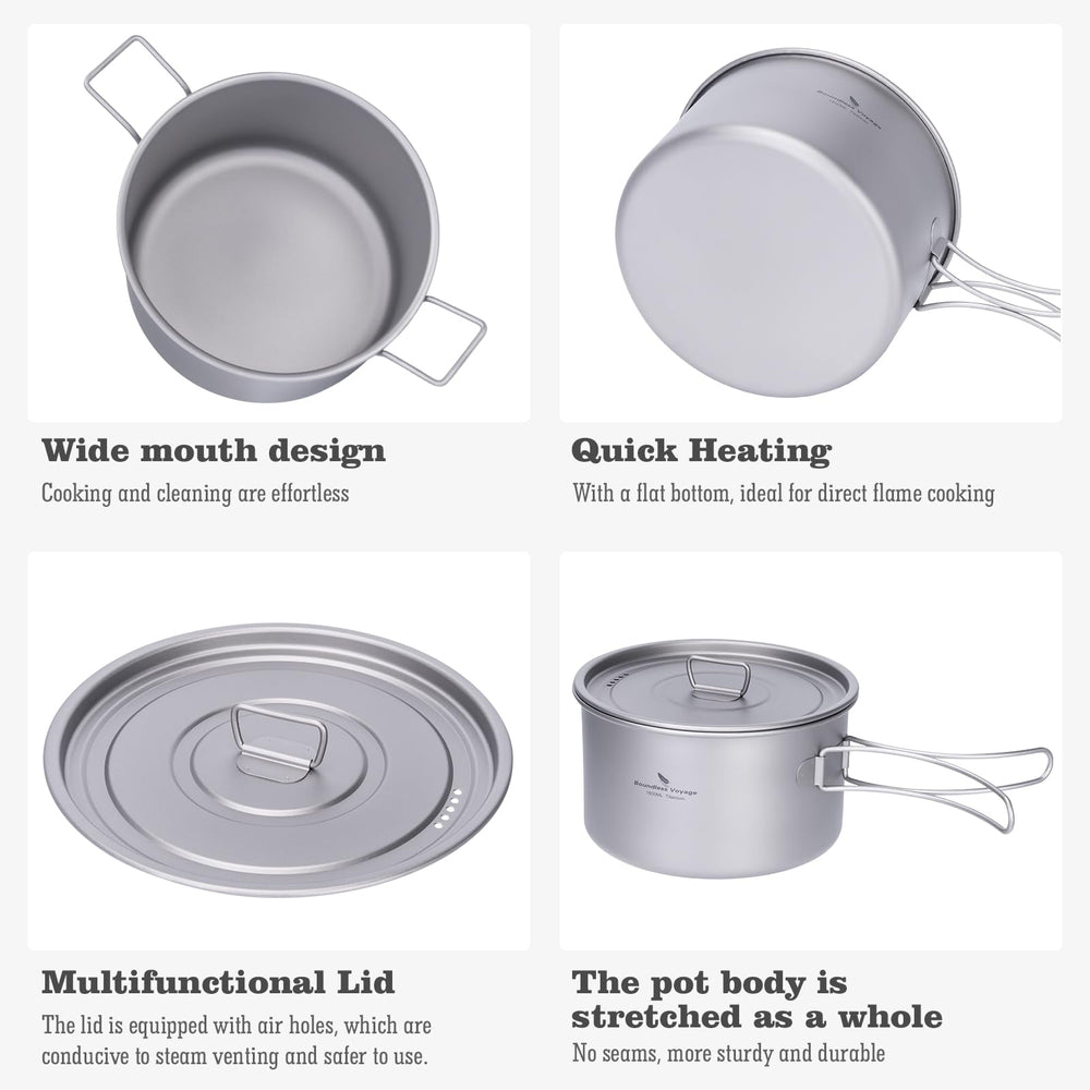 iBasingo titanium pots 2.4L suitable for family picnics
