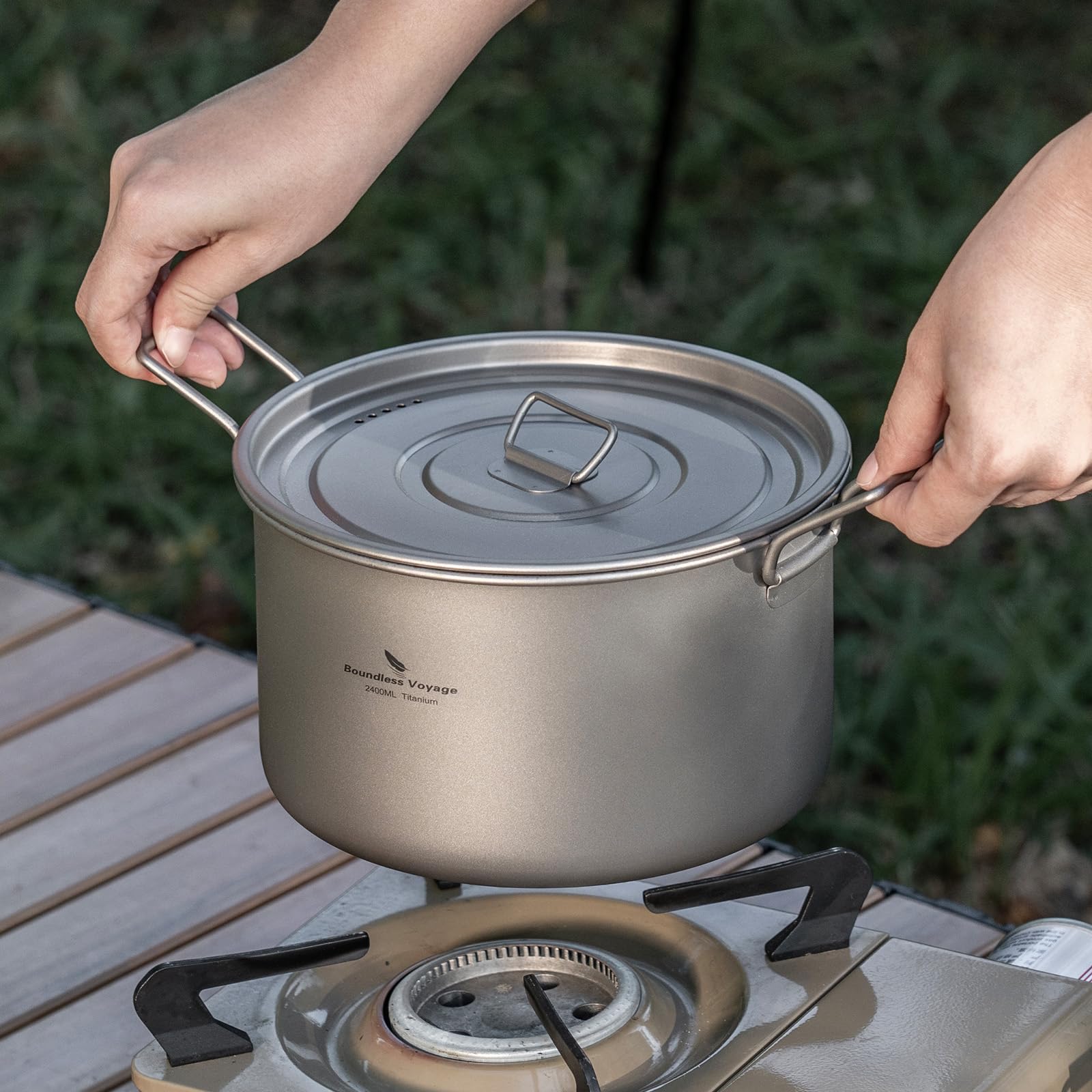 iBasingo in action on camp stove for outdoor meals
