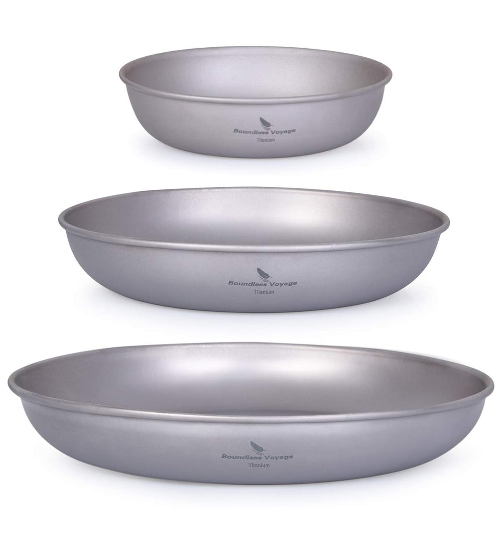 iBasingo titanium small pan for camping meals, ultra-light and easy to pack