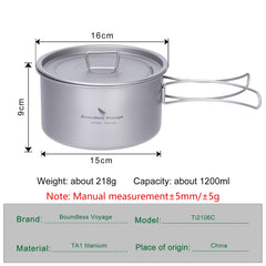 iBasingo titanium soup pot bottom view, stable flat base for even heating.