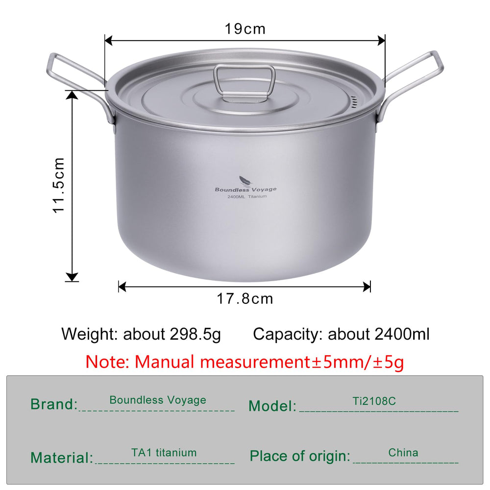 iBasingo titanium soup pot folding handle secures grip and saves space.
