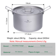 iBasingo titanium soup pot folding handle secures grip and saves space.