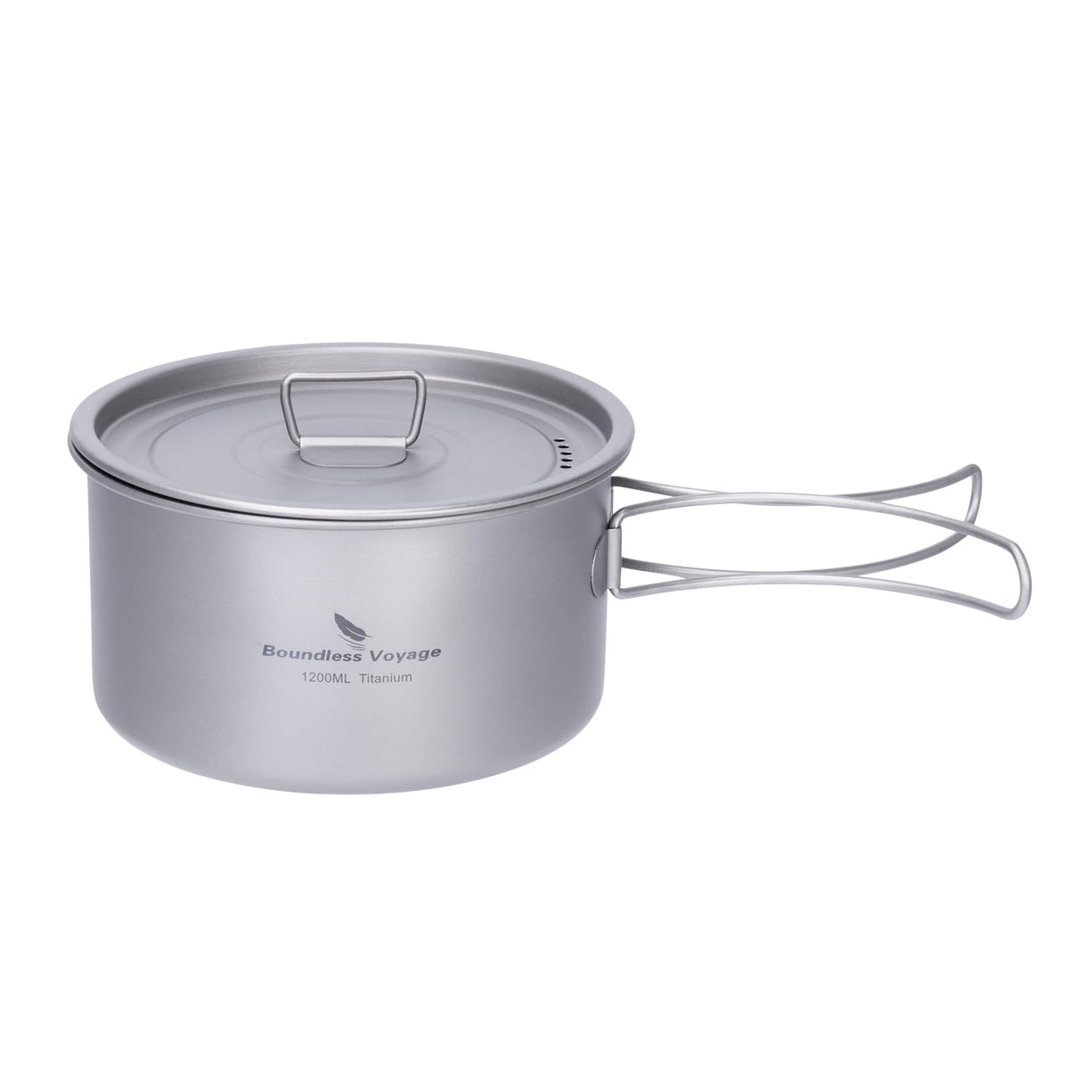iBasingo titanium soup pot with lid, secure lid design for spill prevention.