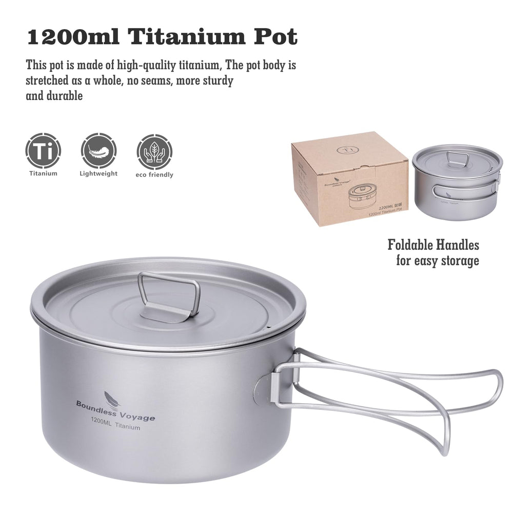 iBasingo titanium soup pot over campfire, efficient heating performance.