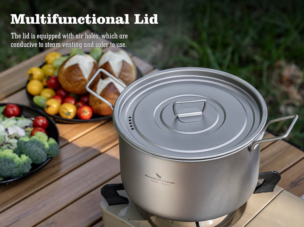 iBasingo titanium pot storage bag enables travel-friendly packing.