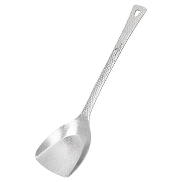iBasingo titanium spatula in crystalline silver for durable heat resistance and versatile flipping