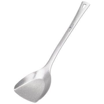iBasingo titanium spatula in crystalline silver ready for precise flipping and heat-safe cooking