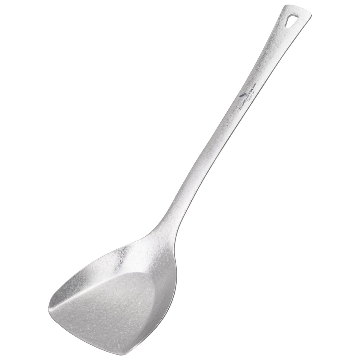 iBasingo titanium spatula in crystalline silver ready for precise flipping and heat-safe cooking