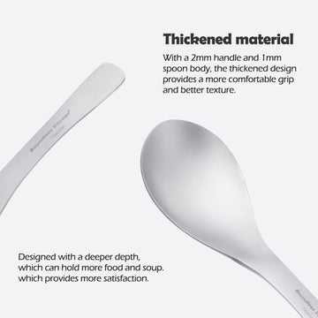 iBasingo titanium spoon showing 40mm x 155mm size
