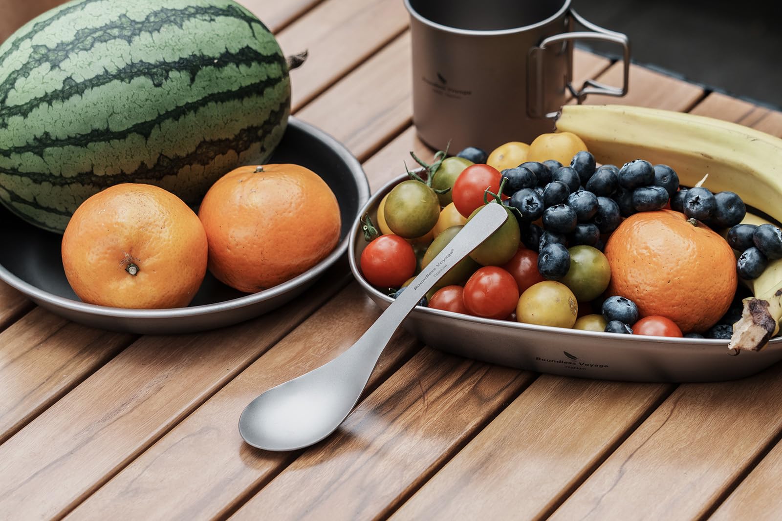 iBasingo compact titanium spoon for hiking and camp setup