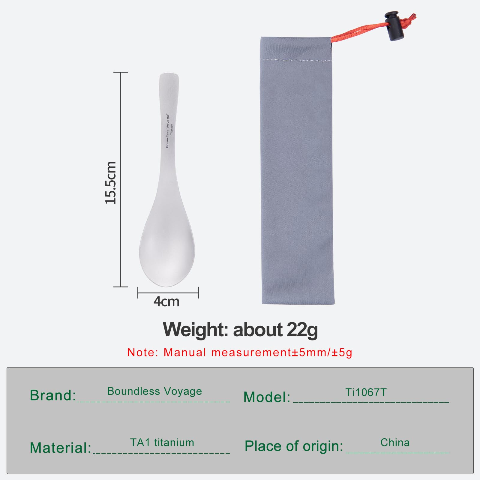 iBasingo titanium spoon ultralight design