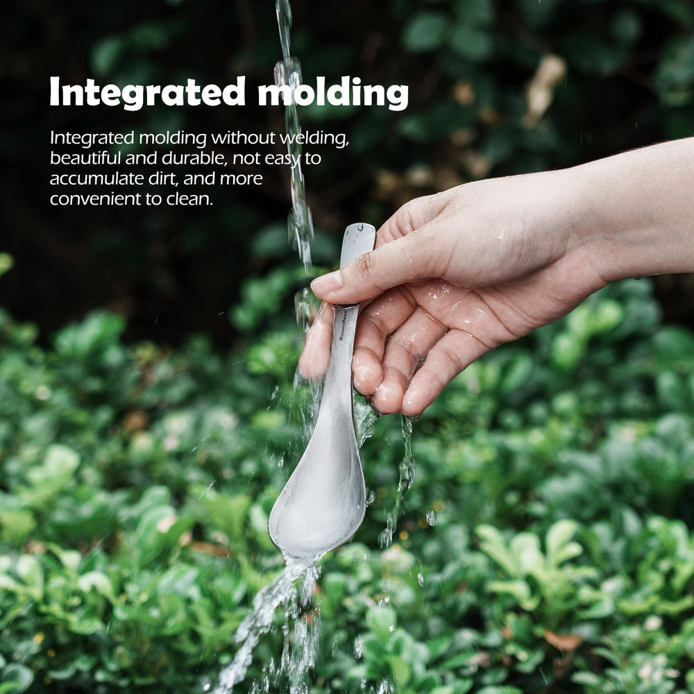 iBasingo rust-proof titanium spoon with odor resistance in outdoor use